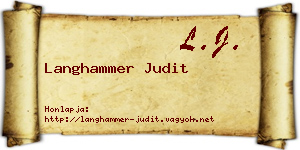 Langhammer Judit névjegykártya